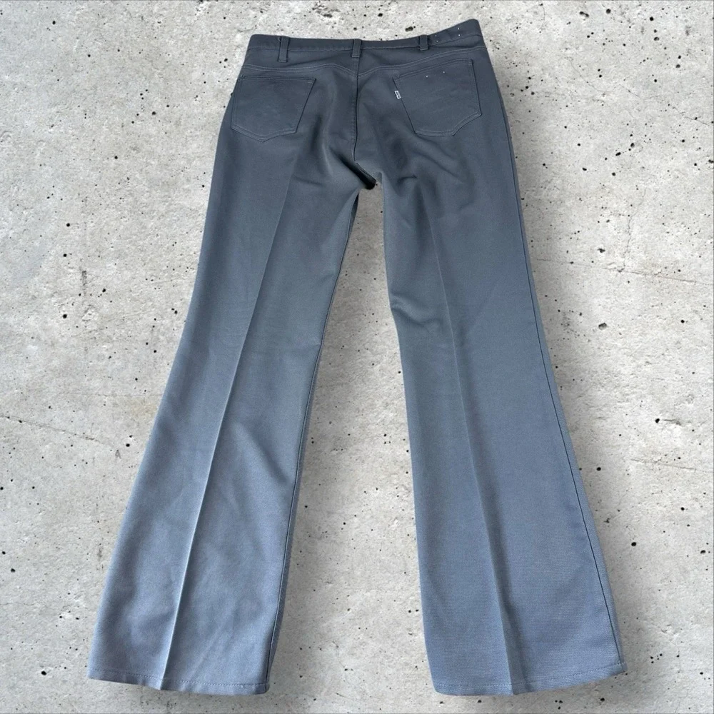 VTG Levis 517 Polyester Pants Fits 36x35‎ Gray 70s Bootcut Rockabilly USA